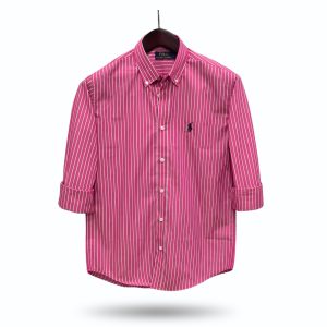 Pink Magenta Pencil Stripe full sleeve premium cotton shirt – ST250604